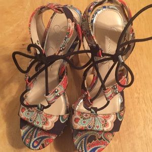 Platform shoes.  Multi color.